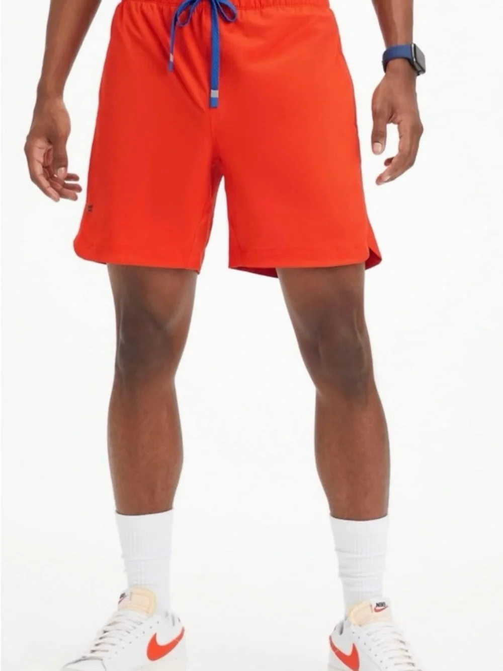 Fabletics Men's Orange Swim Trunks with Blue Drawcord
